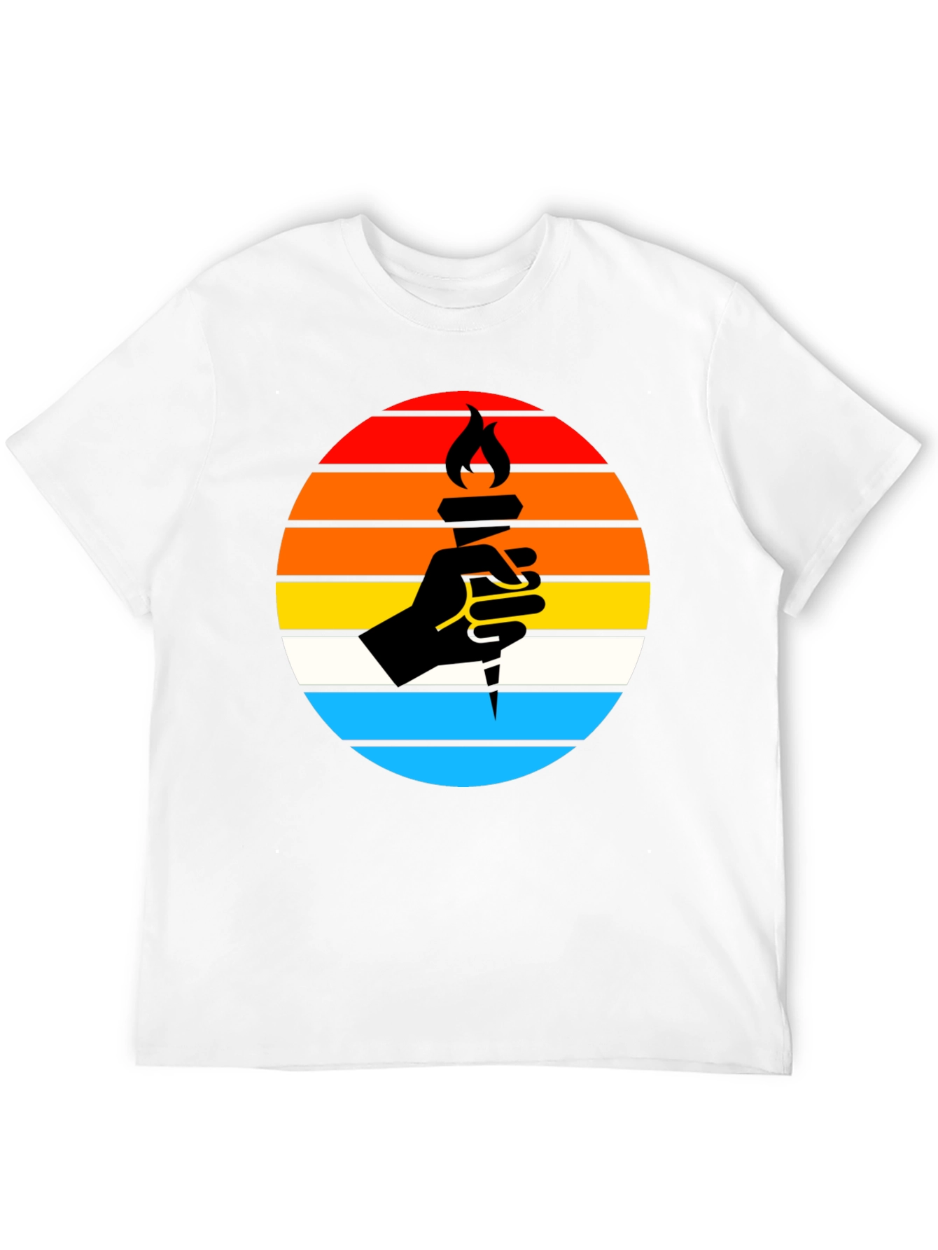 Retro Torch Graphic Tee - Black