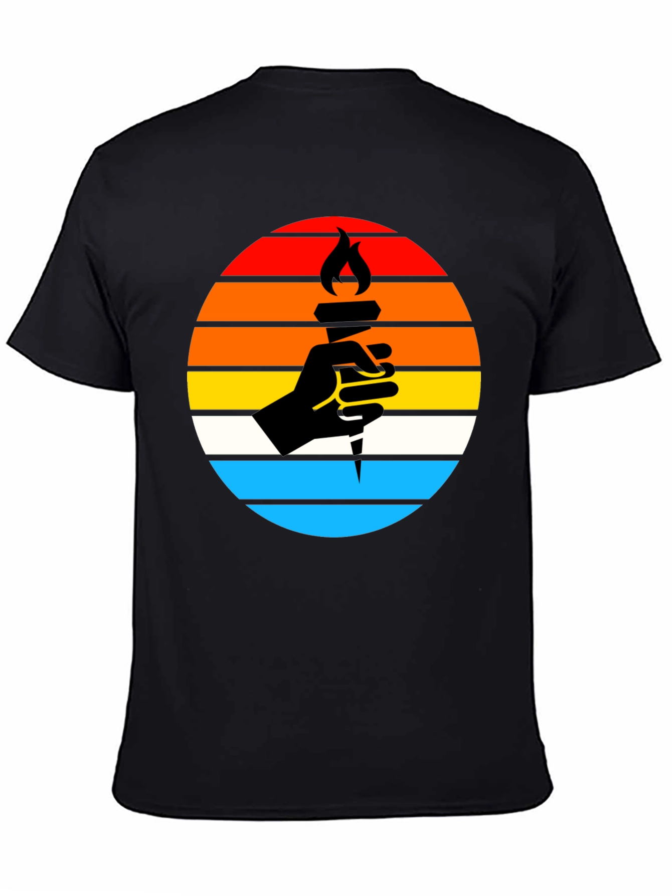 Retro Torch Graphic Tee - Black