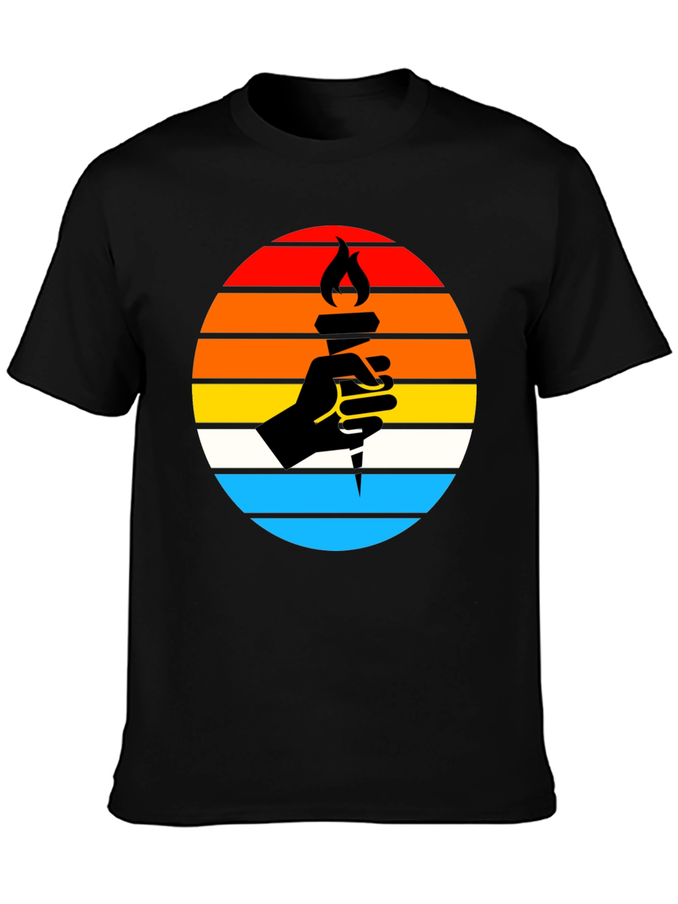 Retro Torch Graphic Tee - Black