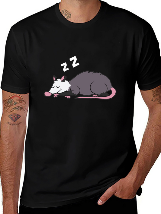 Sleeping Opossum Graphic Tee - Cute Animal Design