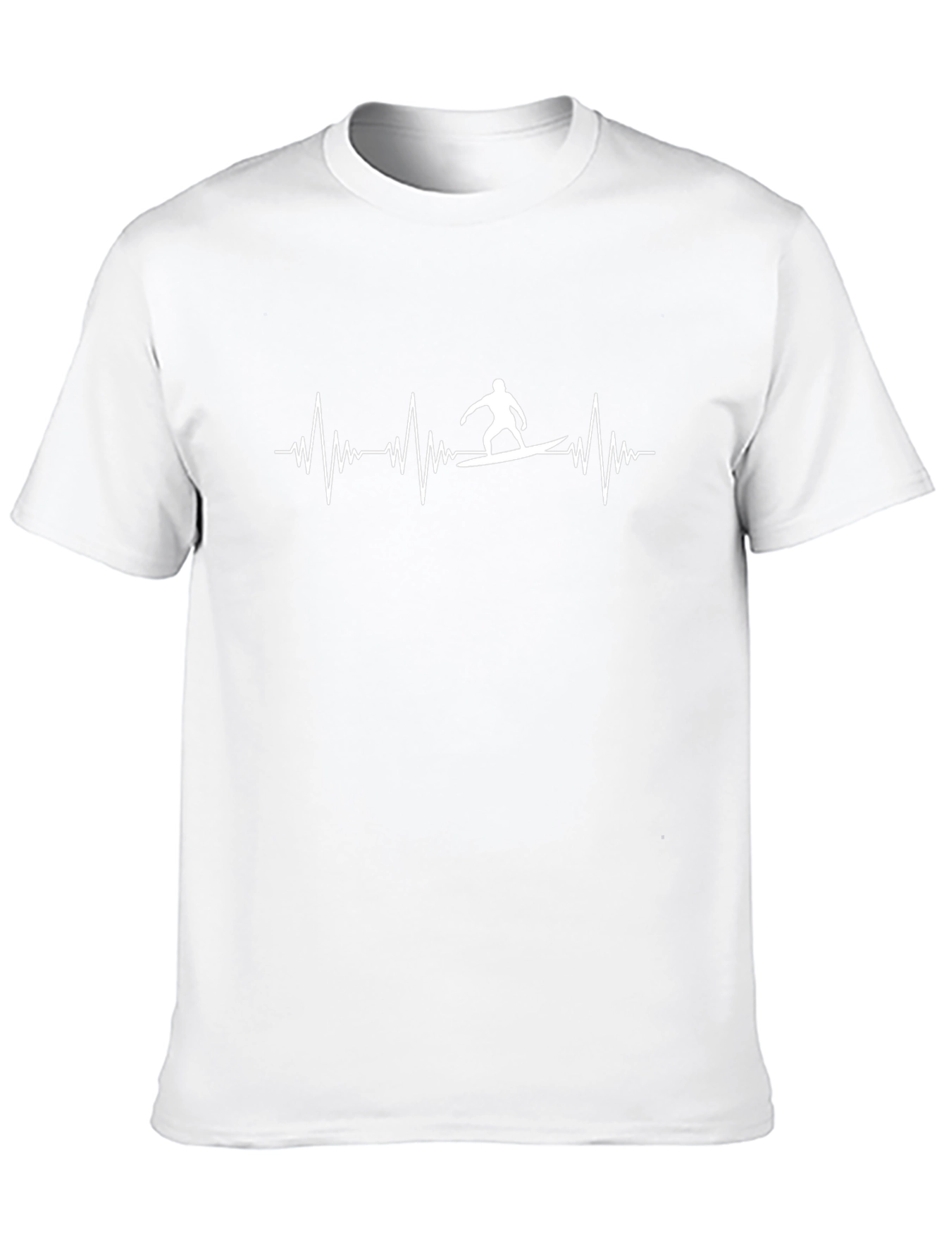 Surfer Heartbeat Graphic Tee - Black Casual T-Shirt