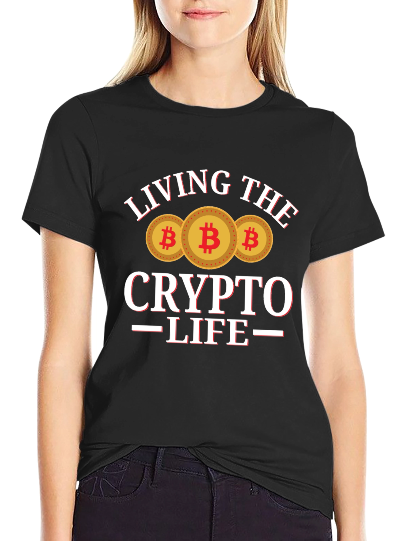 Living the Crypto Life T-Shirt Bitcoin Design