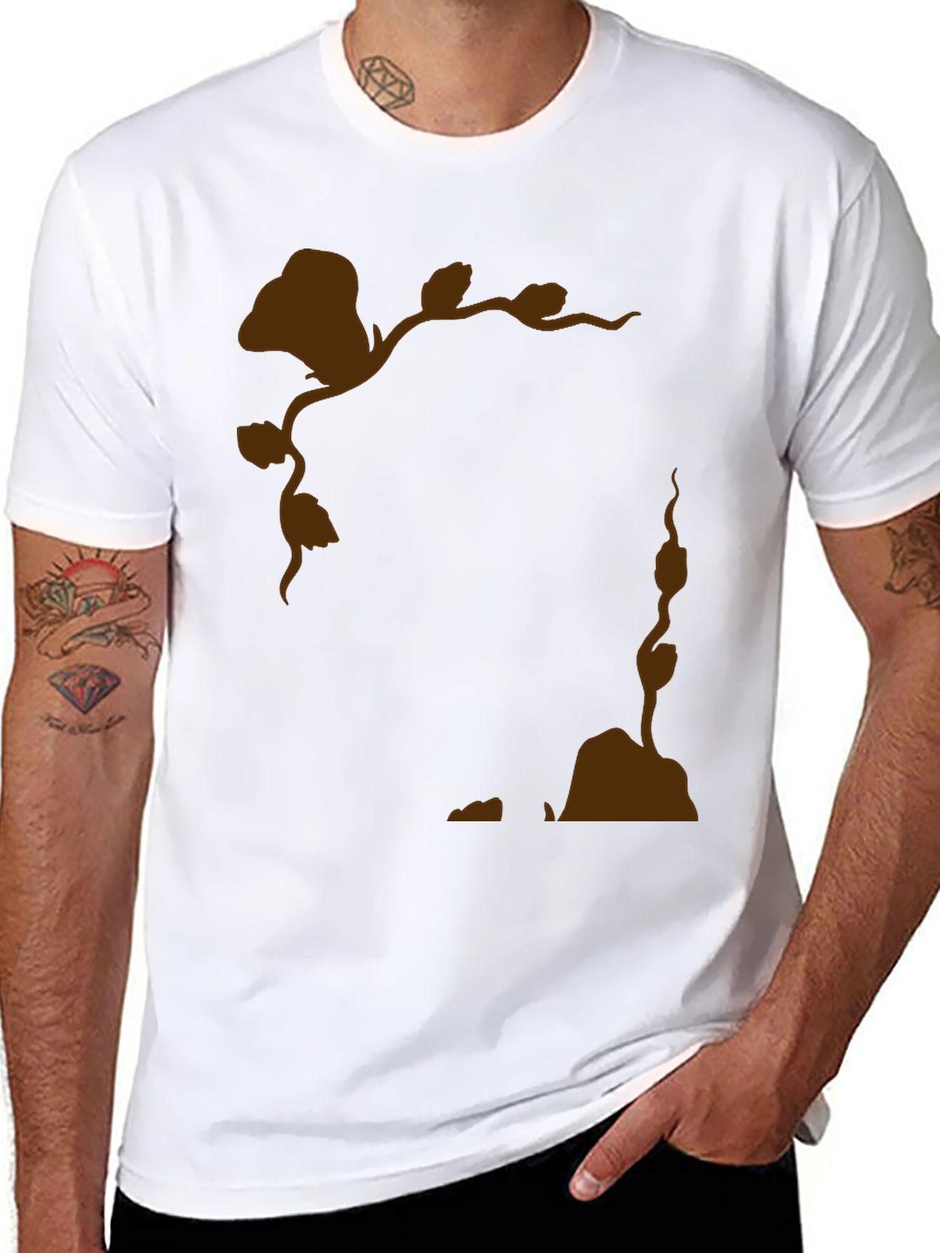 Nature Silhouette Graphic Black T-Shirt