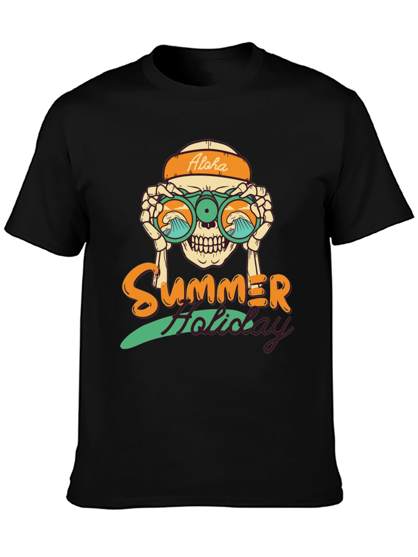 Summer Holiday Skull Graphic T-Shirt