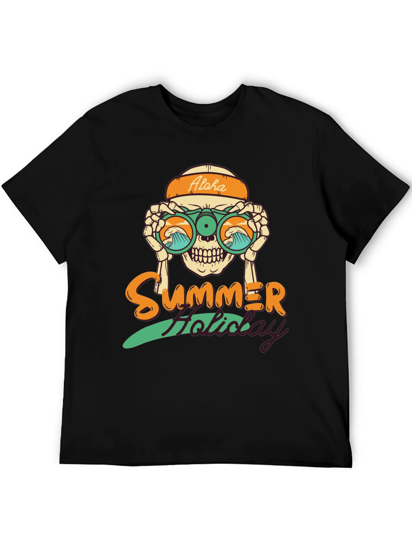 Summer Holiday Skull Graphic T-Shirt