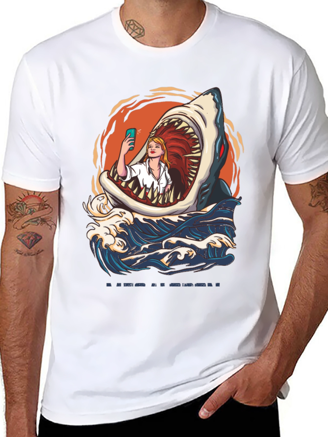 Shark Selfie Graphic Tee