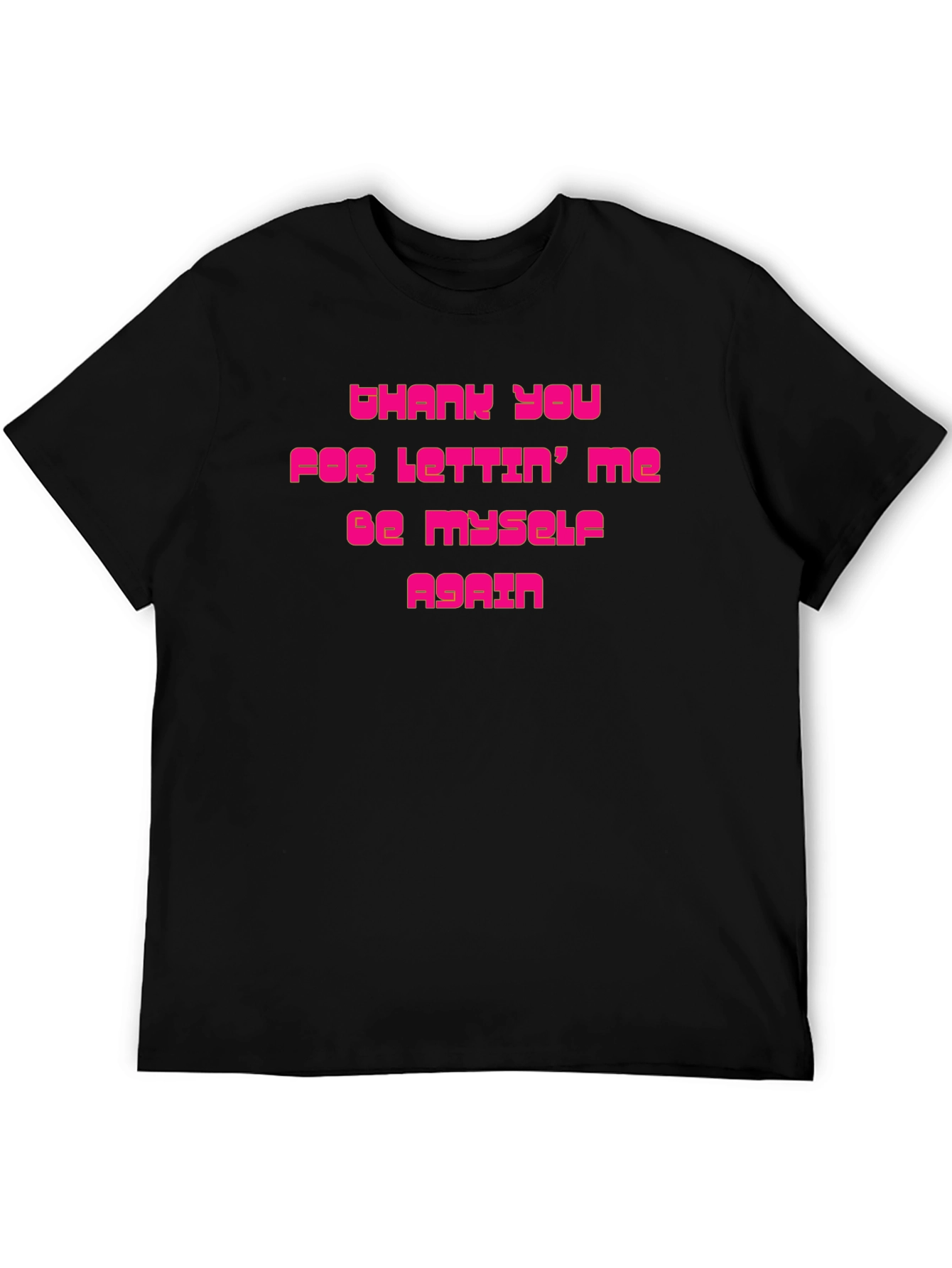 Thank You Tee: Black Graphic Print T-Shirt