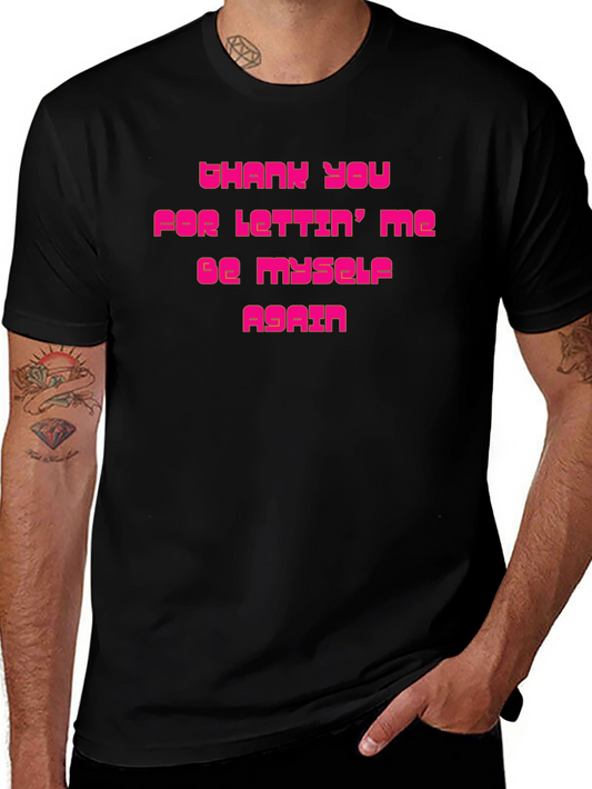 Thank You Tee: Black Graphic Print T-Shirt