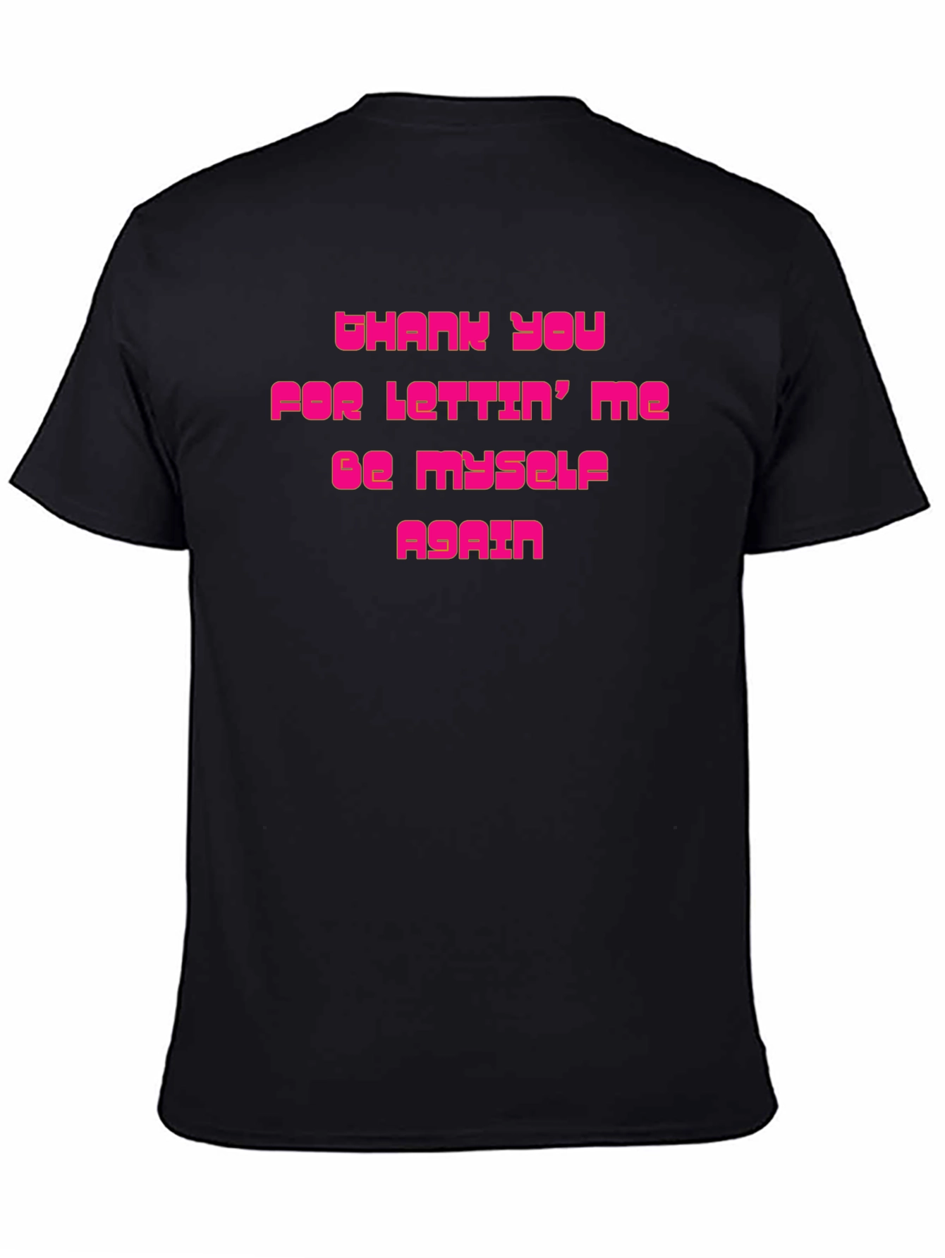 Thank You Tee: Black Graphic Print T-Shirt