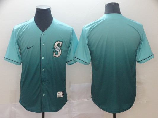 Men's Seattle Mariners Aqua Replica Blank Jerseys