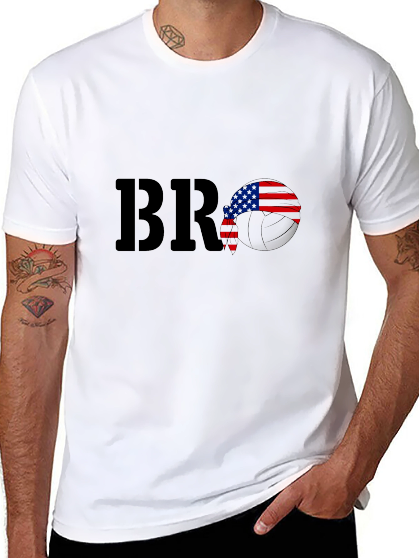 BRO Patriotic Volleyball Graphic Tee