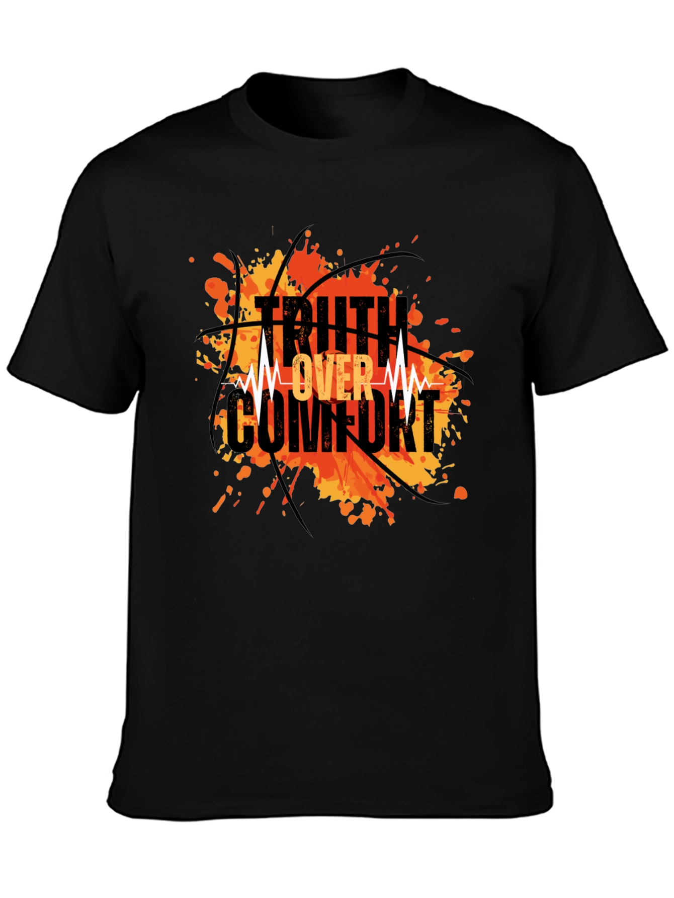 Truth Over Comfort Black Graphic T-Shirt