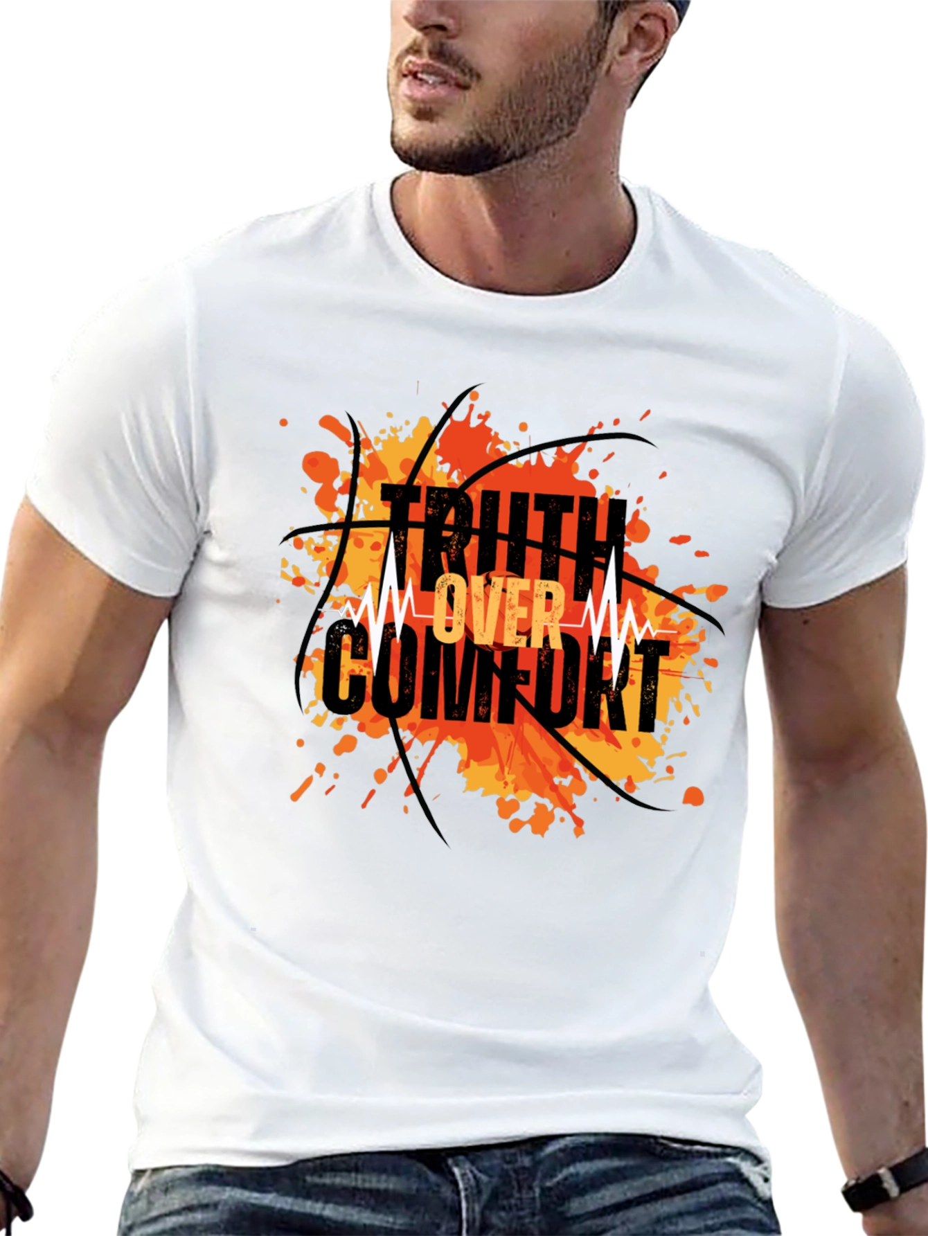 Truth Over Comfort Black Graphic T-Shirt