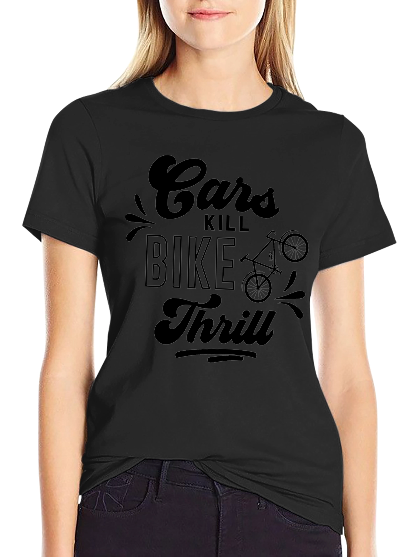Cars Kill Bike Thrill Graphic Tee - Black