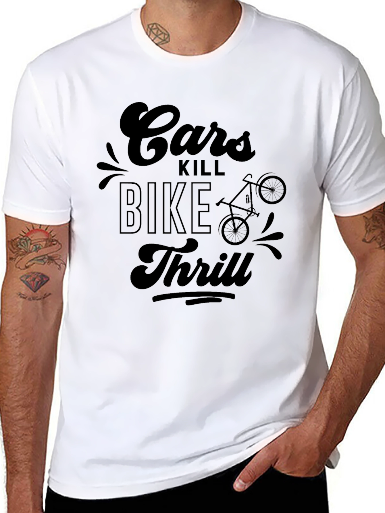 Cars Kill Bike Thrill Graphic Tee - Black
