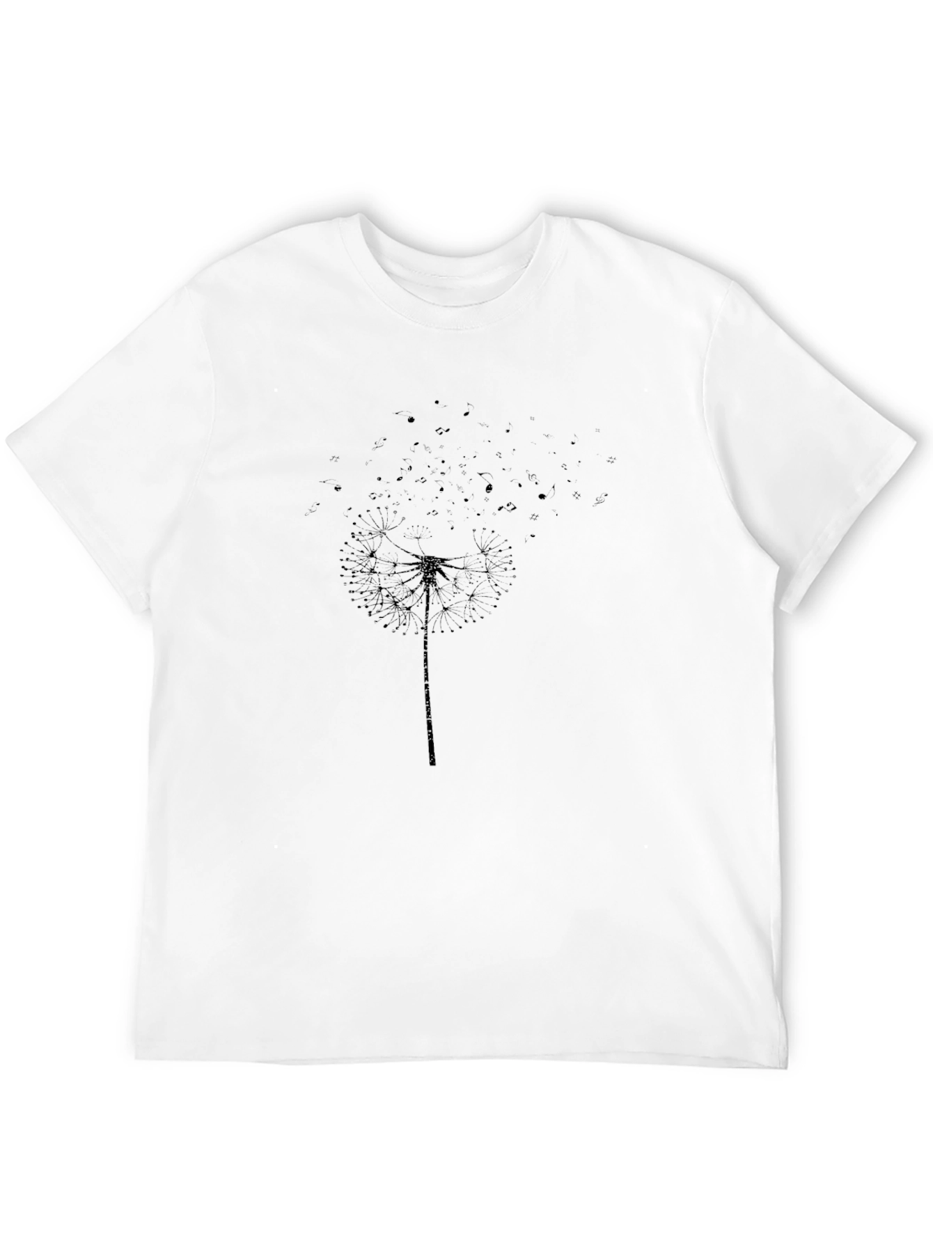 Dandelion Print Black T-Shirt - Stylish Casual Wear