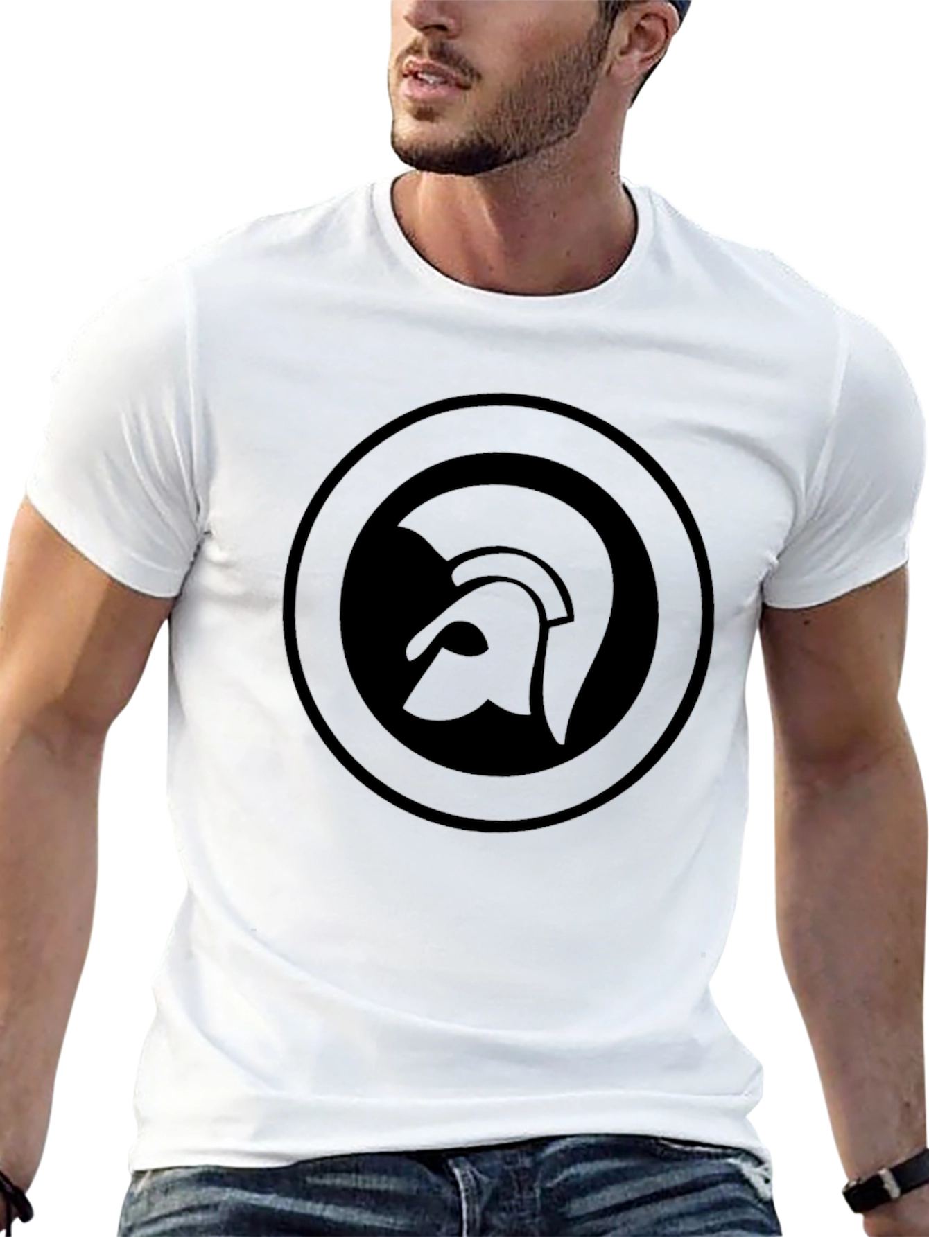 Trojan Helmet Logo Black T-Shirt