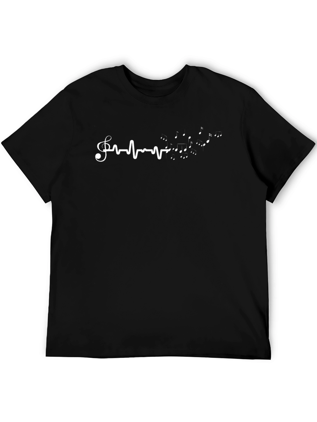 Music Heartbeat T-Shirt - Black Cotton Tee