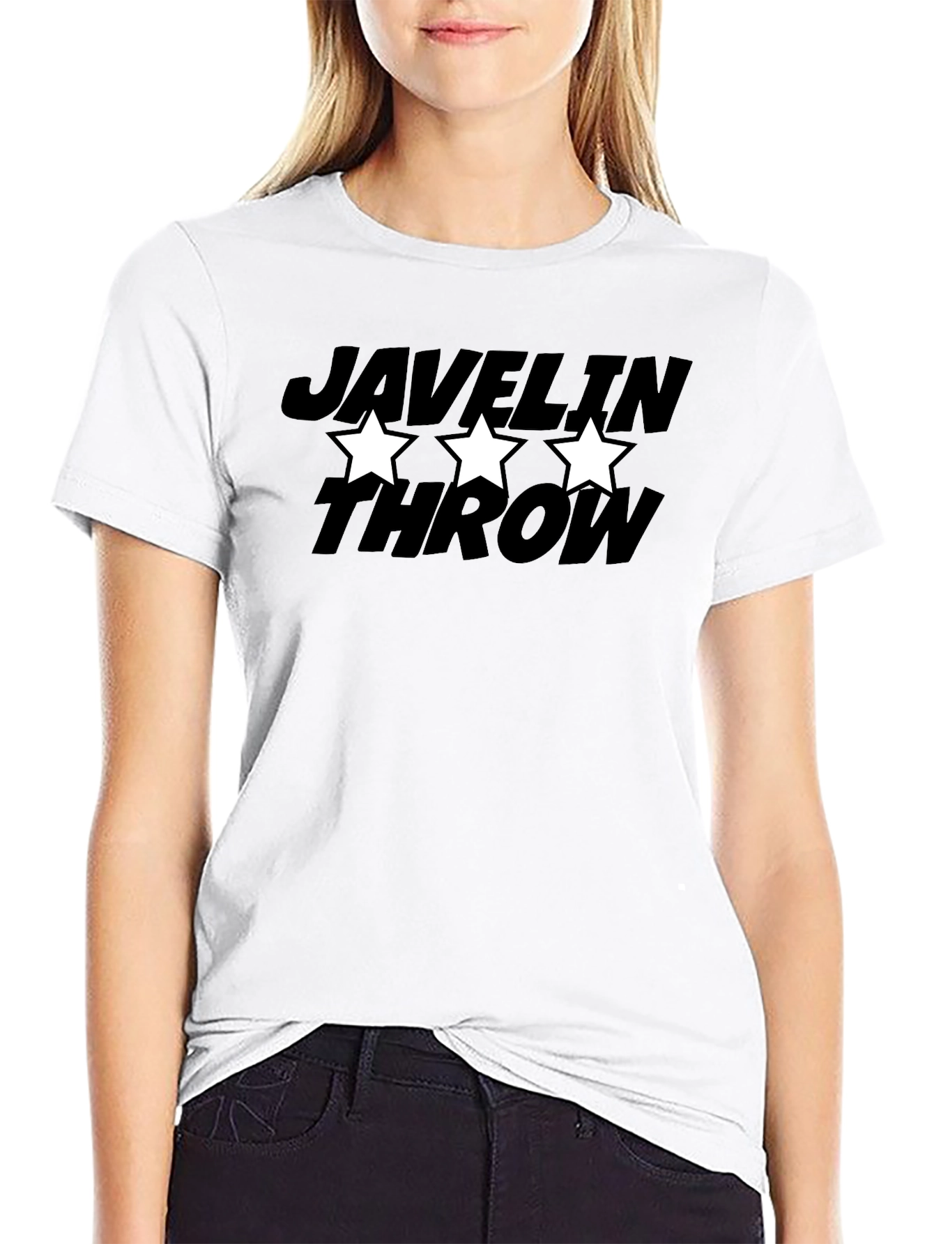 Javelin Throw Graphic Tee - Black Cotton T-Shirt