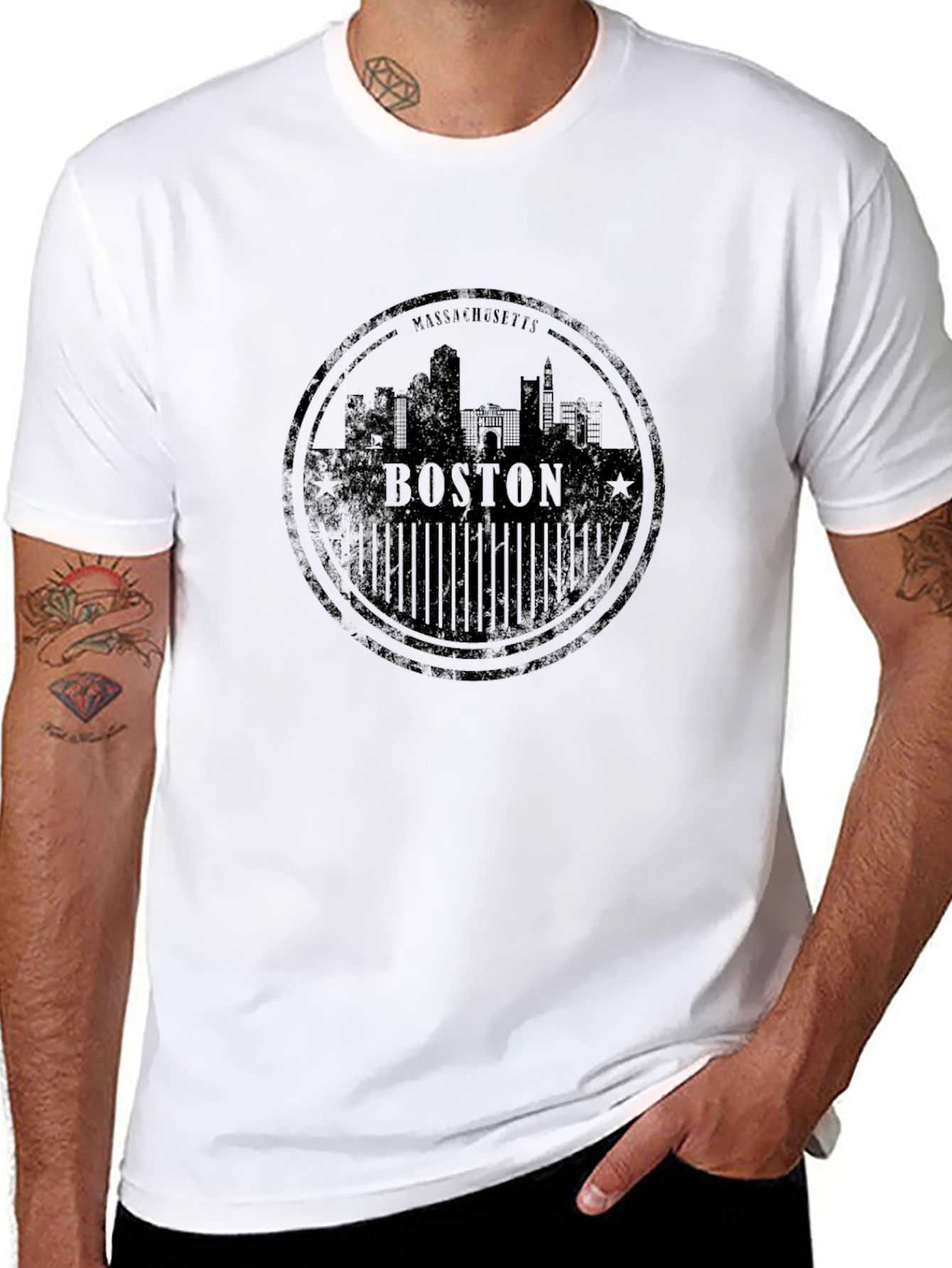 Boston Massachusetts Black T-Shirt