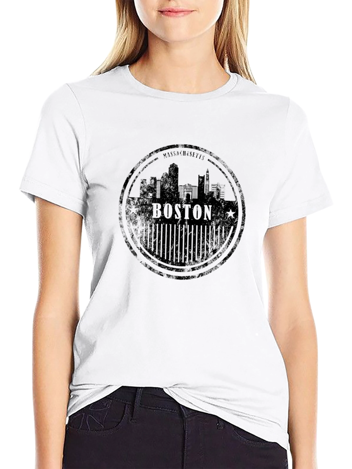 Boston Massachusetts Black T-Shirt