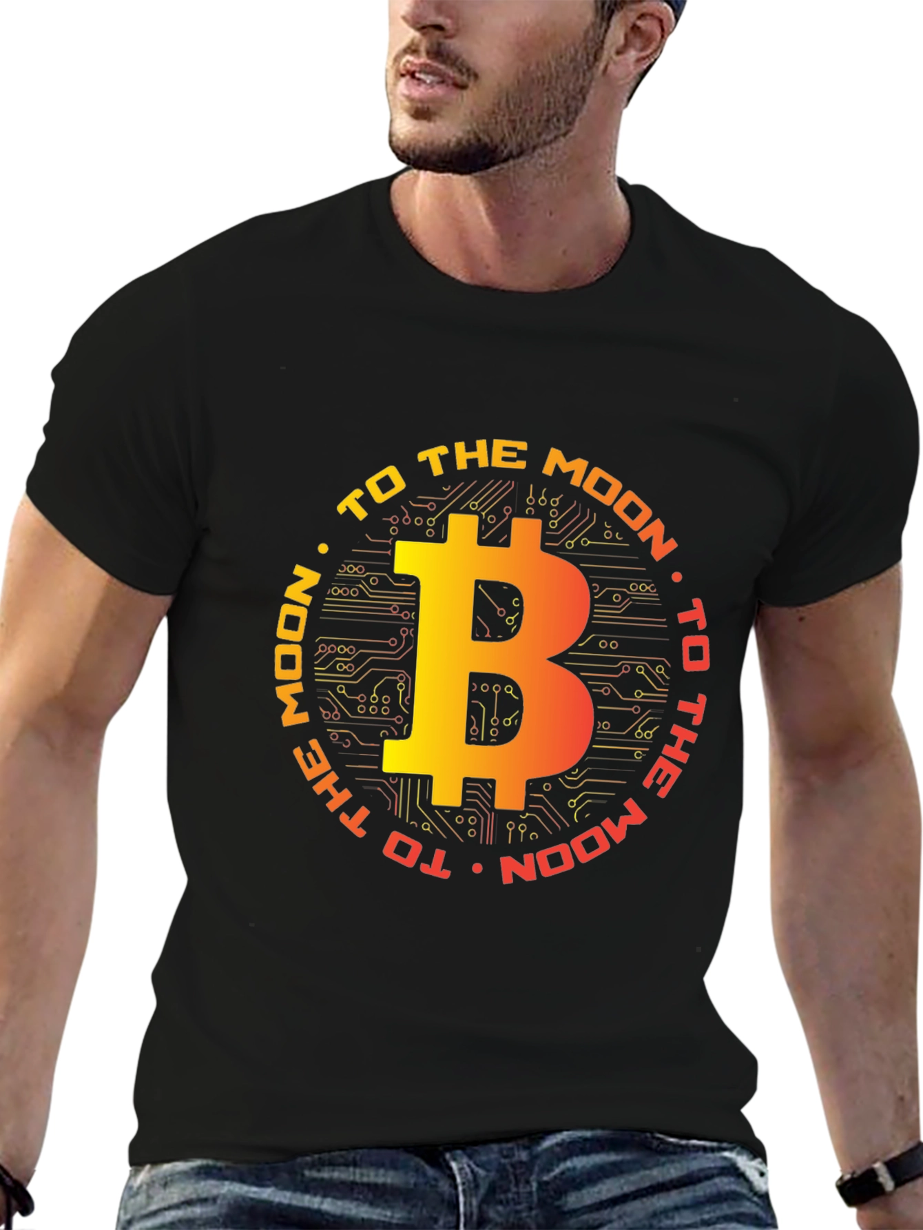 Bitcoin to the Moon Graphic T-Shirt