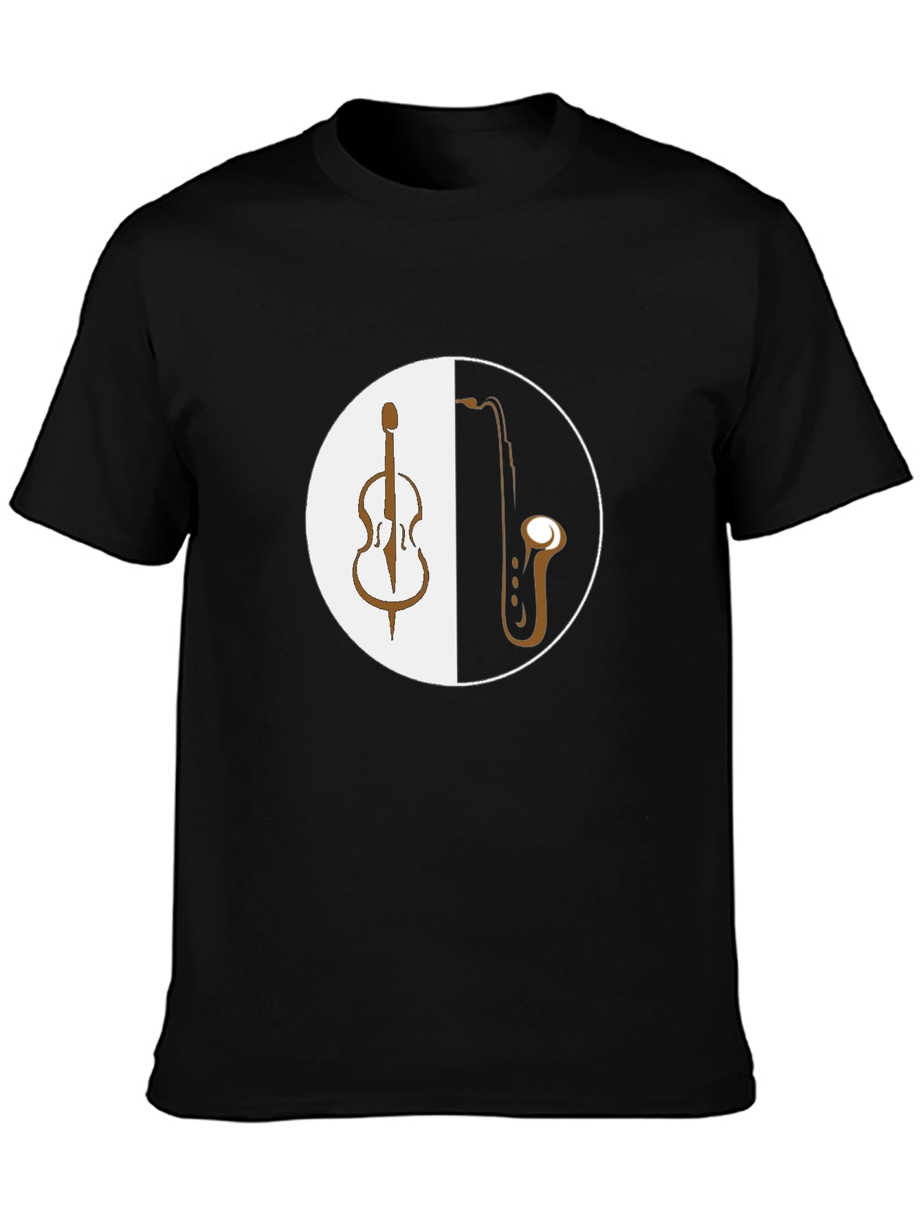 Music Yin Yang T-Shirt: Cello & Saxophone