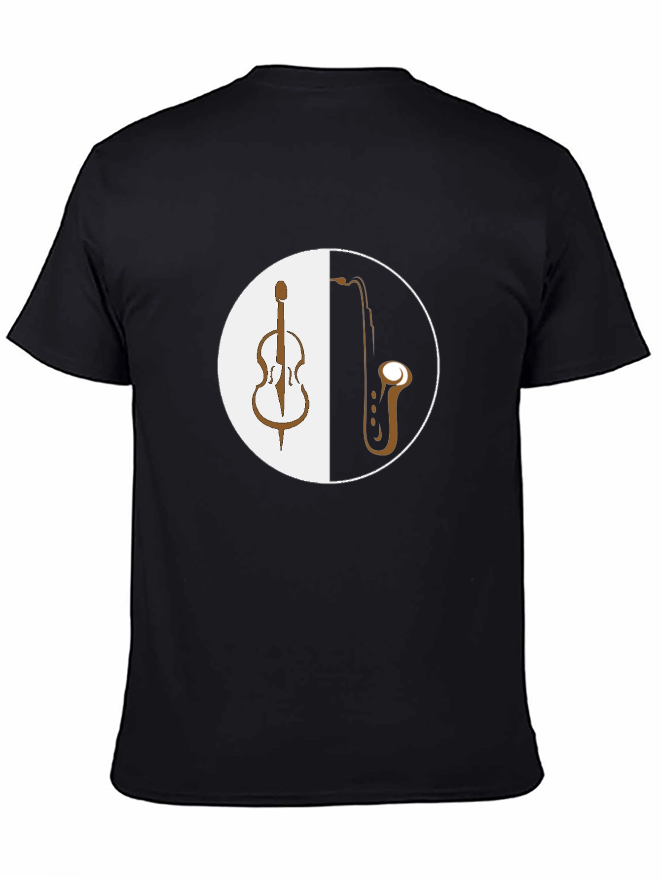 Music Yin Yang T-Shirt: Cello & Saxophone