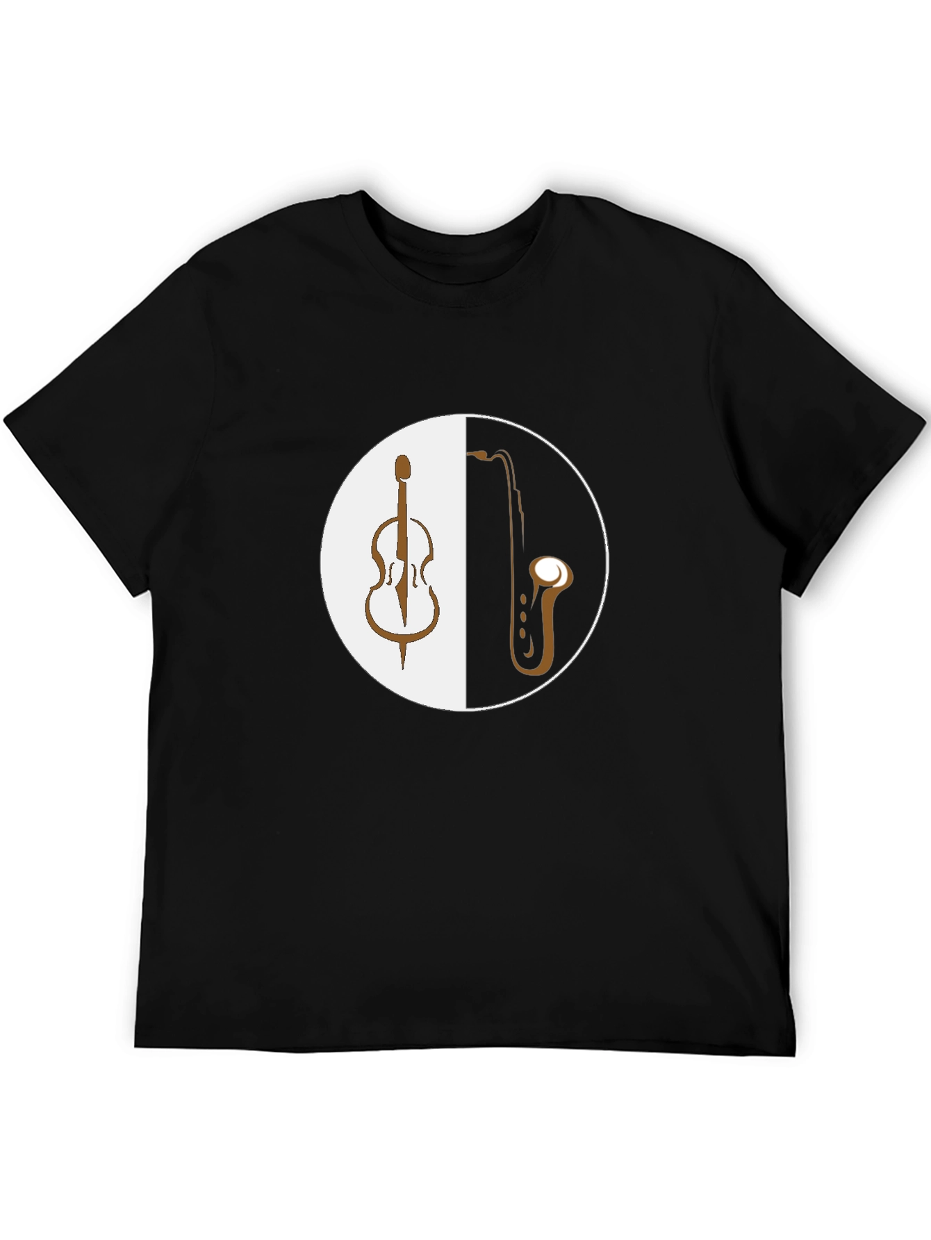 Music Yin Yang T-Shirt: Cello & Saxophone