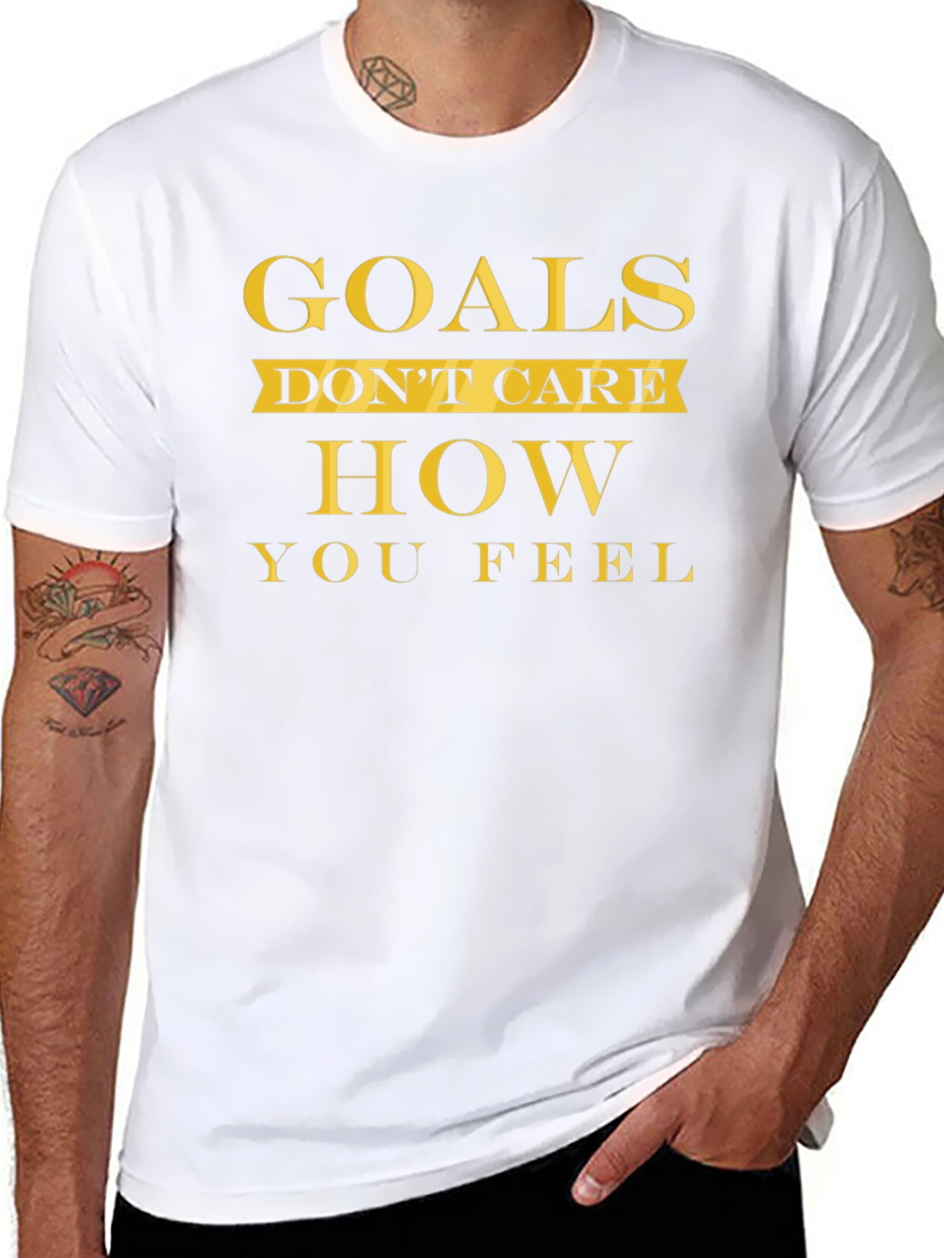 Goals Dont Care T-Shirt - Motivational Fitness Tee
