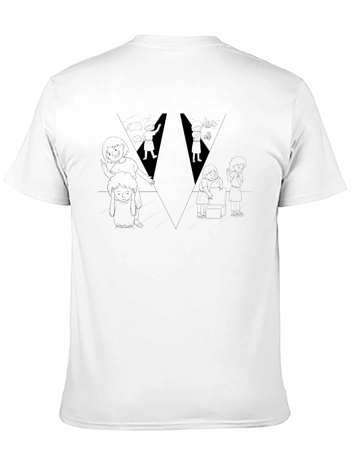 Abstract Graphic Print Black T-Shirt