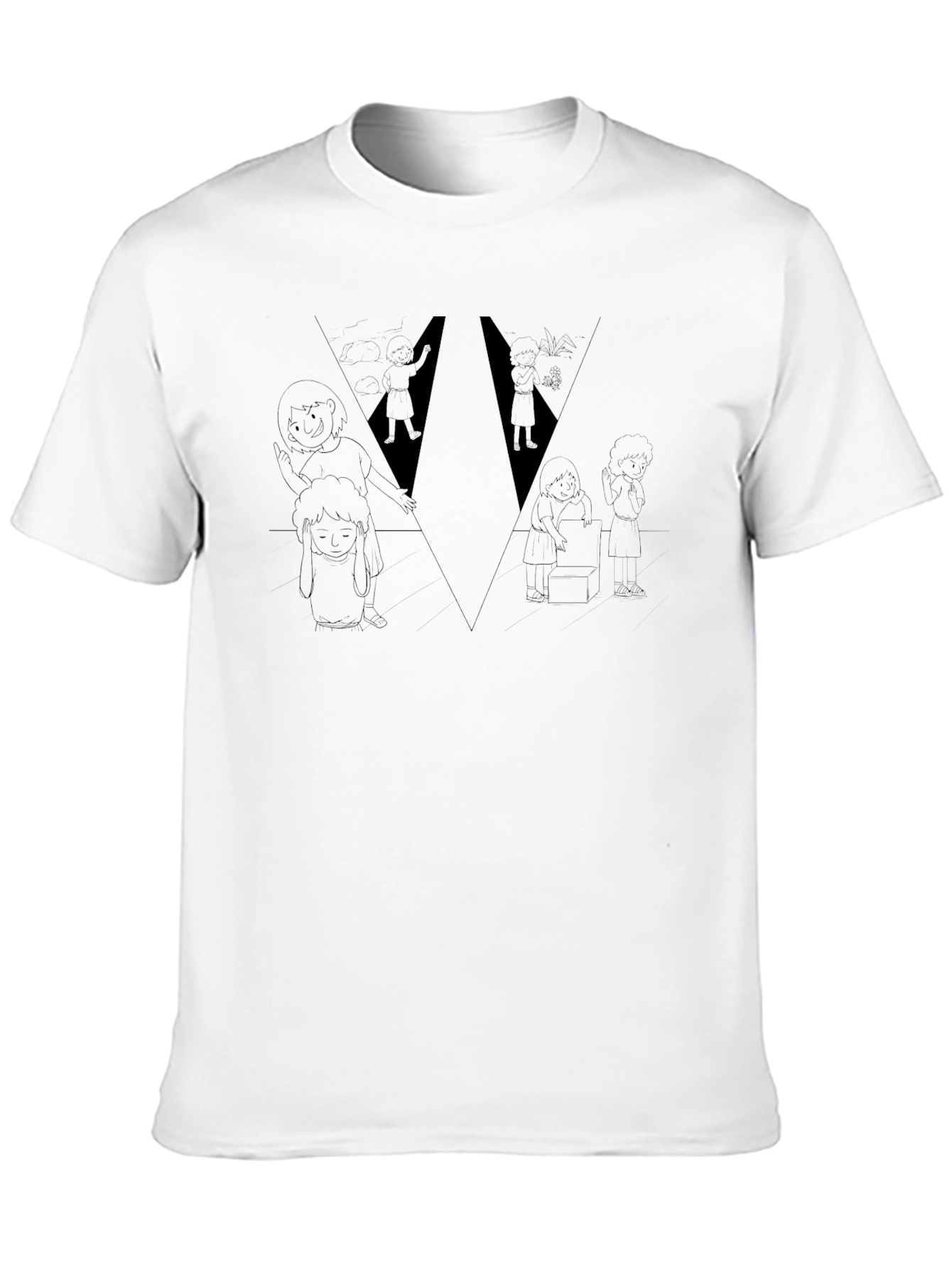 Abstract Graphic Print Black T-Shirt