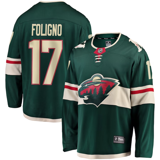 Men's Minnesota Wild Marcus Foligno #17 Green Home Breakaway Player Jerseys