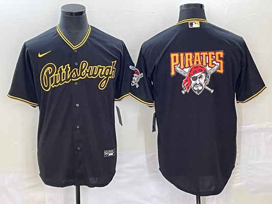 Men's Pittsburgh Pirates Black Replica Player Jerseys