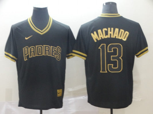 Men's San Diego Padres Manny Machado #13 Black Stitched Jerseys