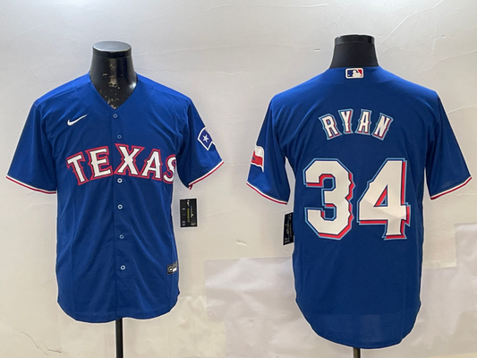 Men's Texas Rangers Nolan Ryan #34 Royal Replica Player Jerseys
