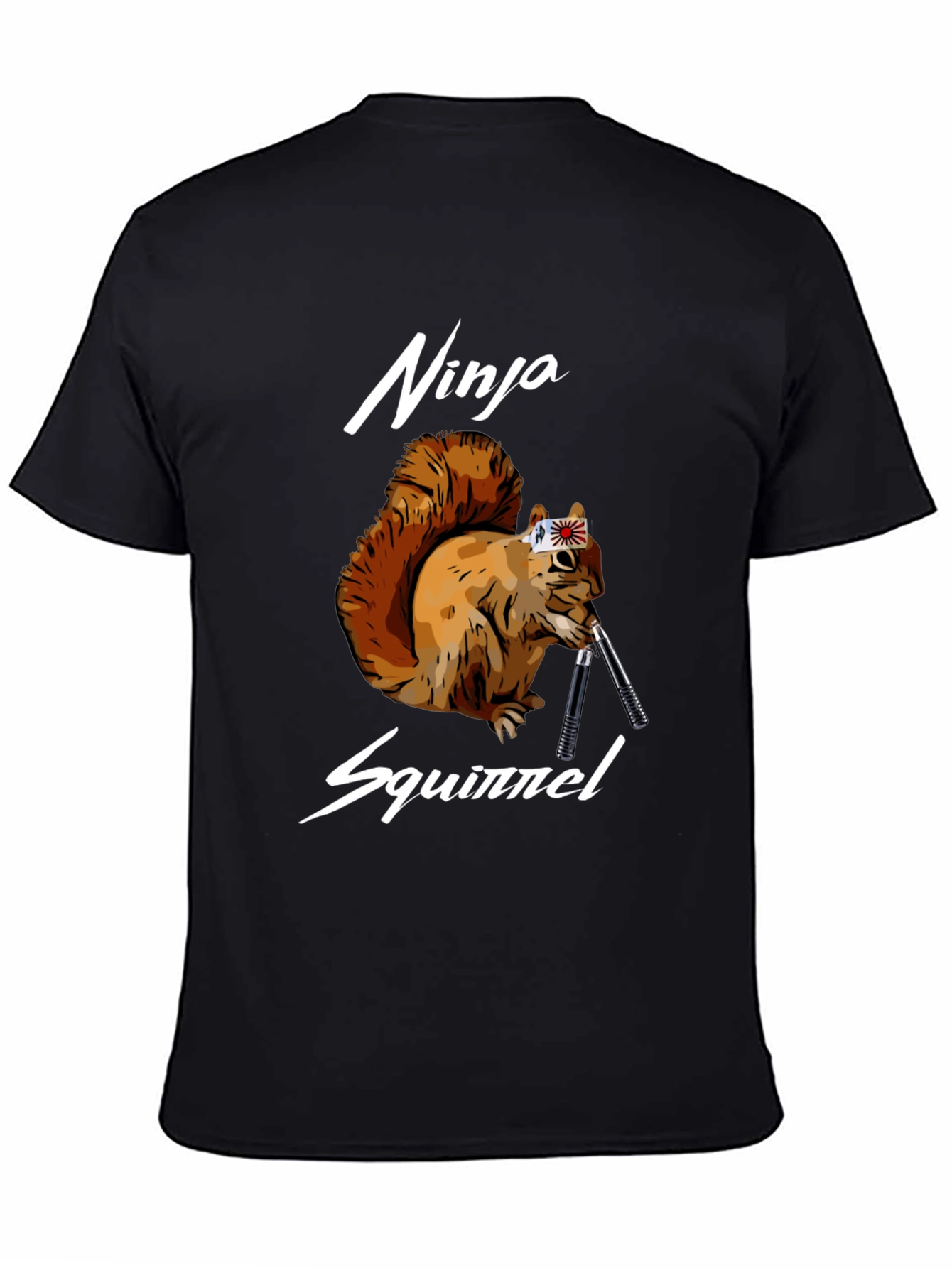 Ninja Squirrel Graphic T-Shirt - Black