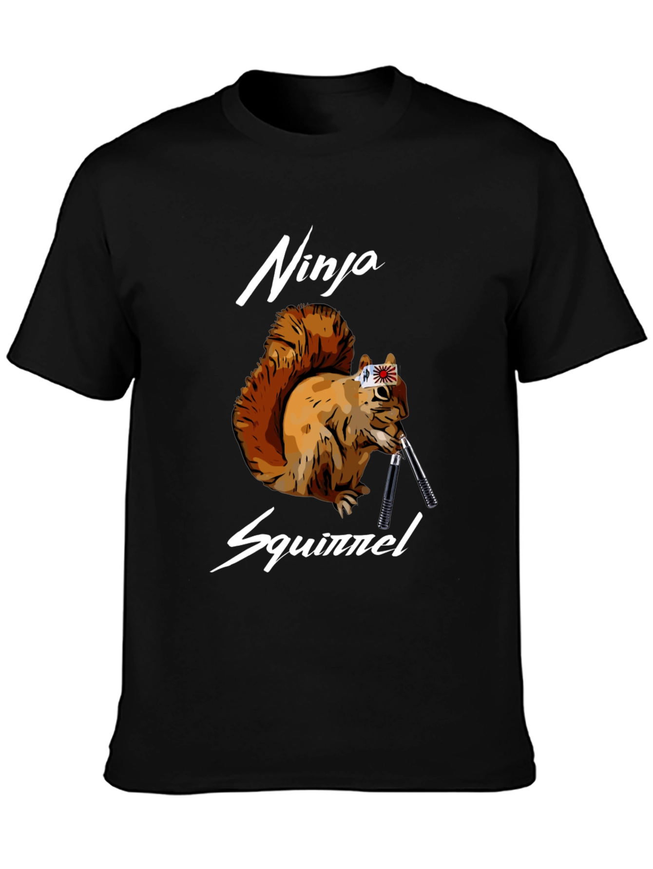 Ninja Squirrel Graphic T-Shirt - Black