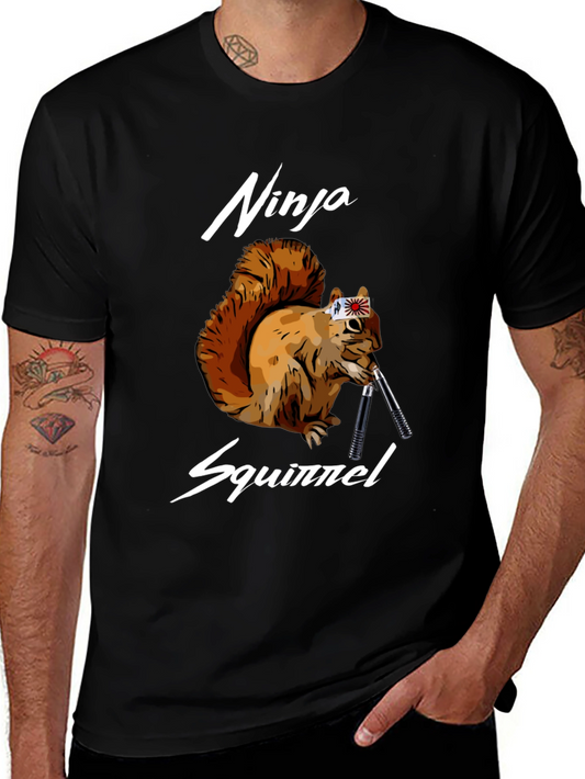 Ninja Squirrel Graphic T-Shirt - Black