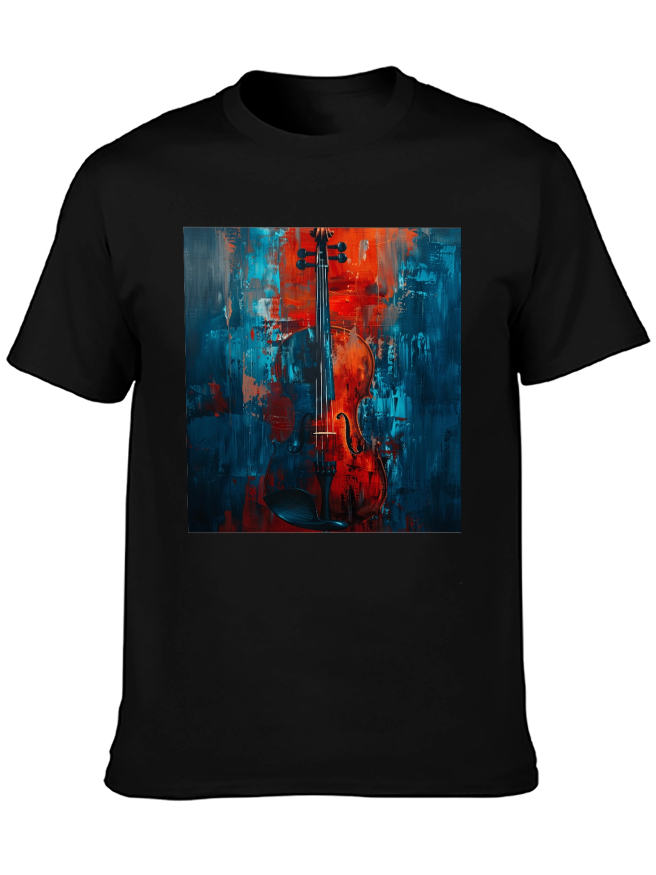 Violin Art Graphic Tee - Musical Instrument Shirt