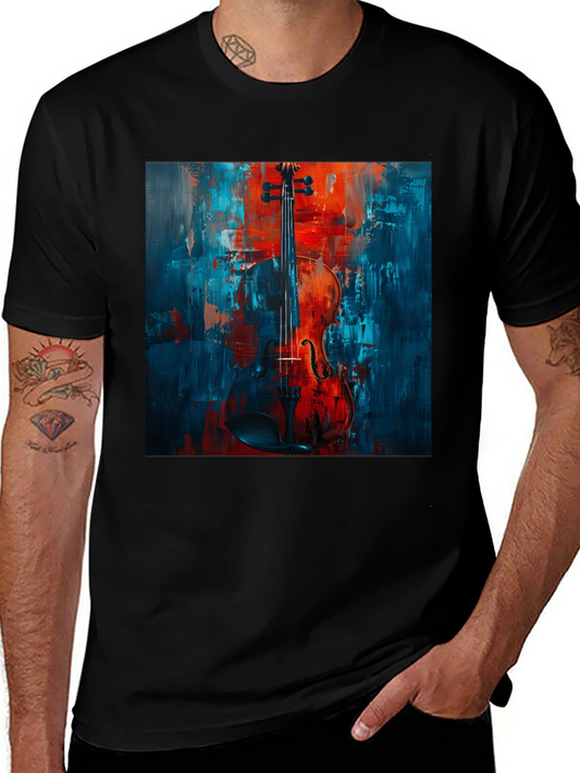 Violin Art Graphic Tee - Musical Instrument Shirt