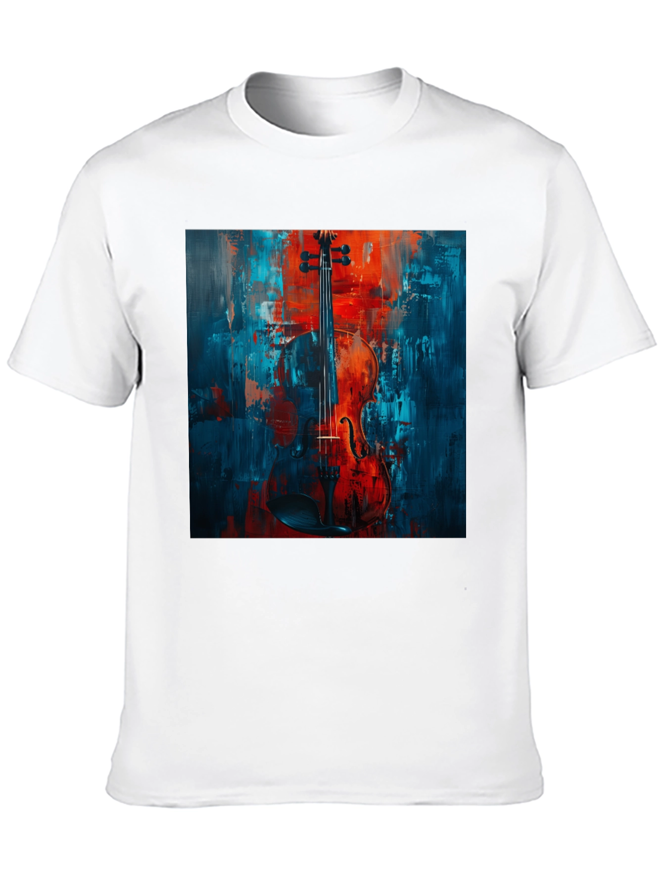 Violin Art Graphic Tee - Musical Instrument Shirt
