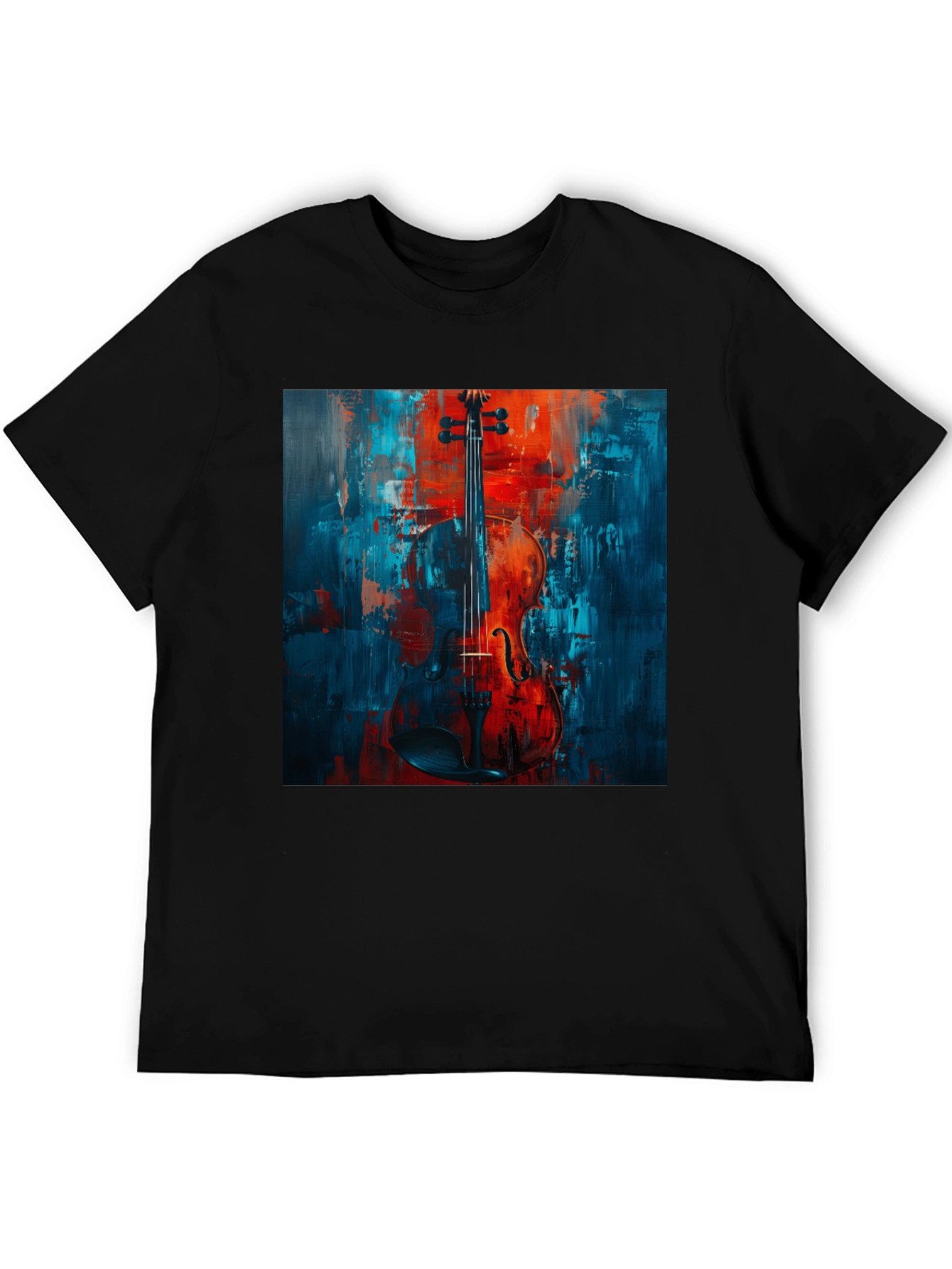 Violin Art Graphic Tee - Musical Instrument Shirt