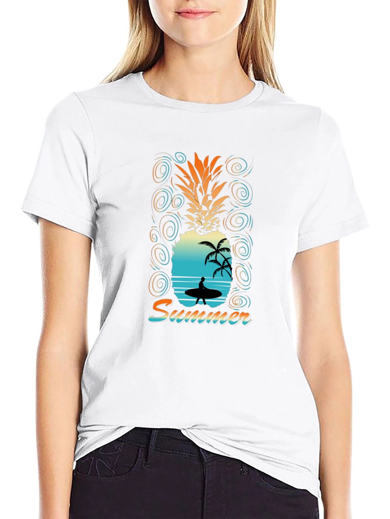 Summer Vibes Pineapple Graphic T-Shirt