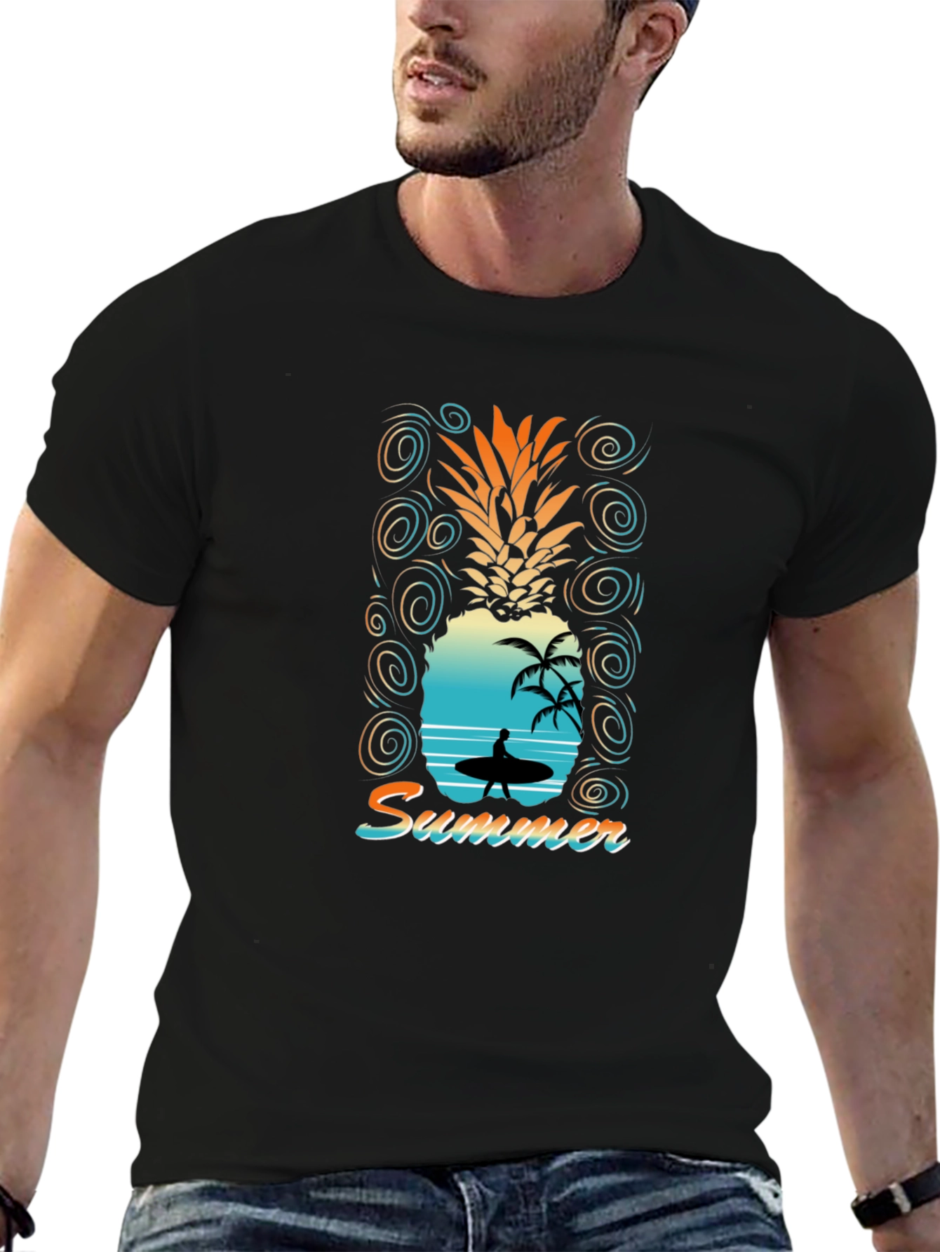 Summer Vibes Pineapple Graphic T-Shirt