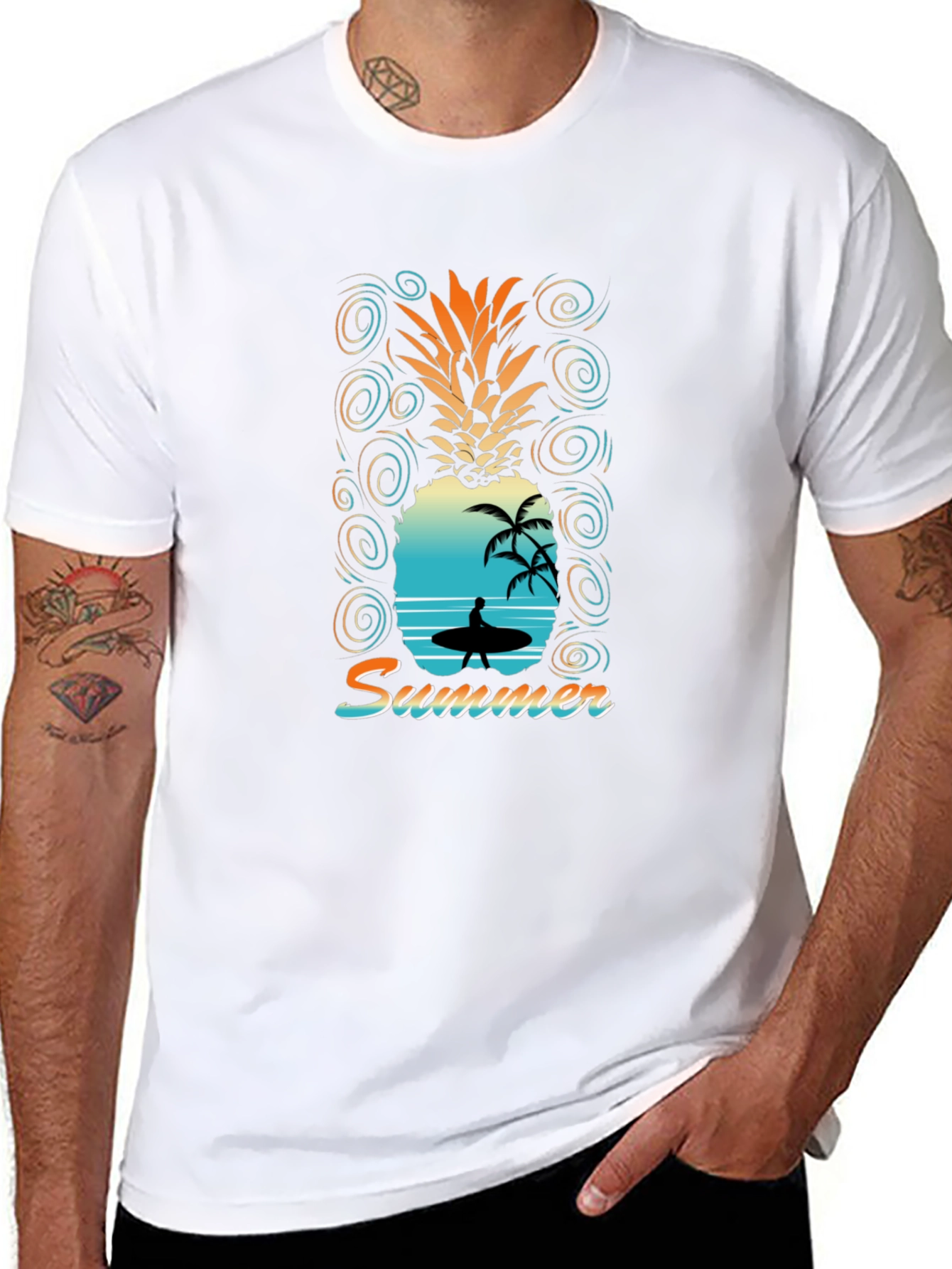 Summer Vibes Pineapple Graphic T-Shirt