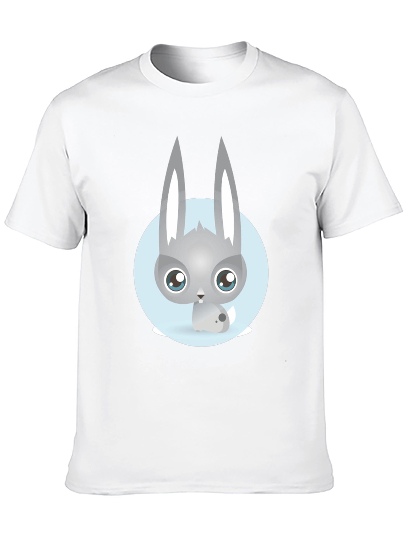 Cute Rabbit Graphic T-Shirt - Casual Black Tee