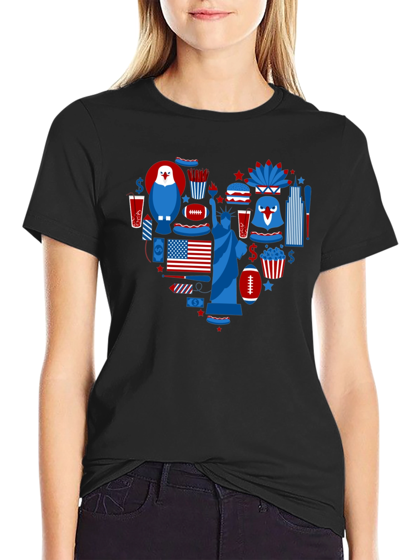 Patriotic Heart Graphic T-Shirt