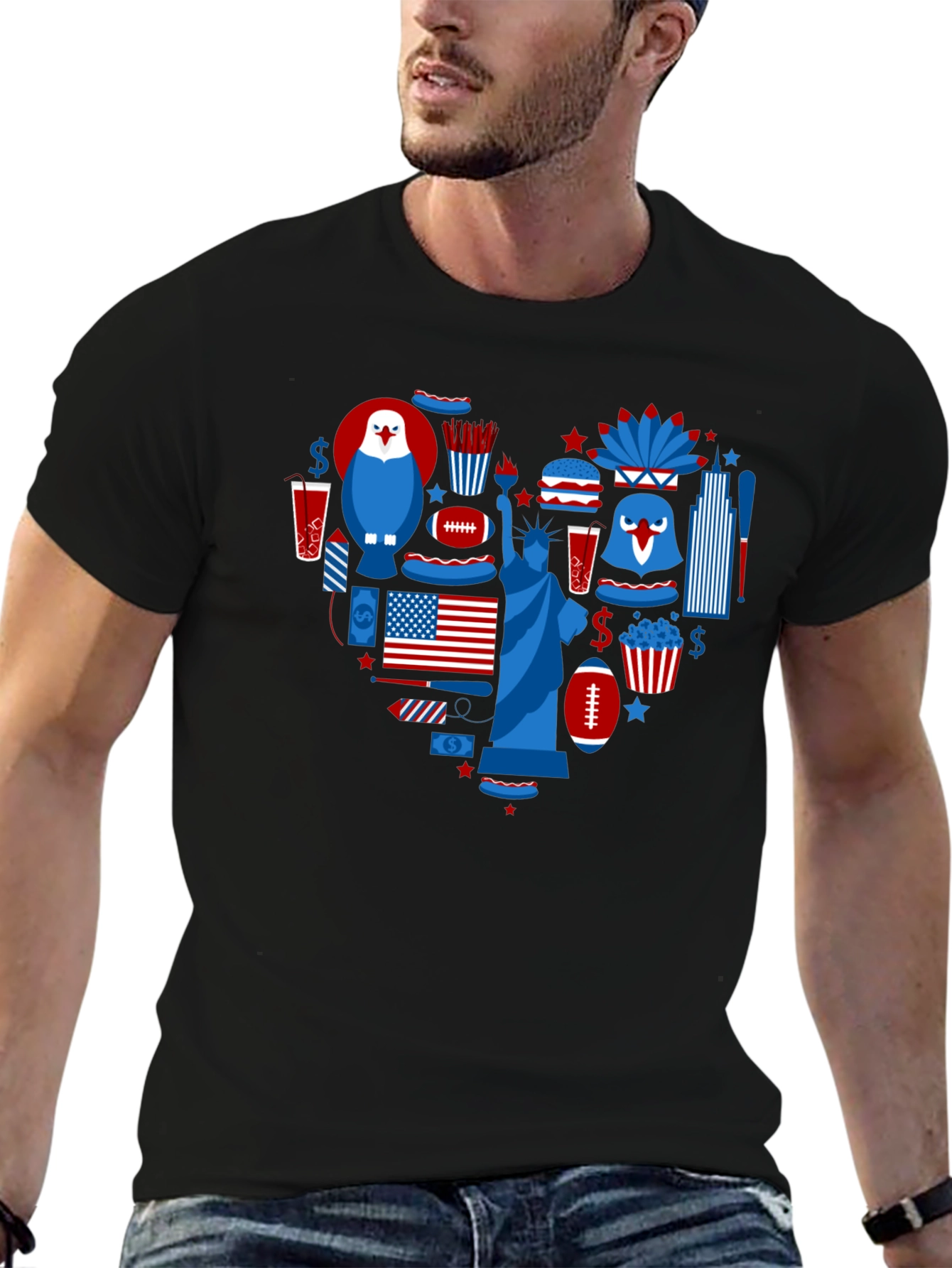 Patriotic Heart Graphic T-Shirt