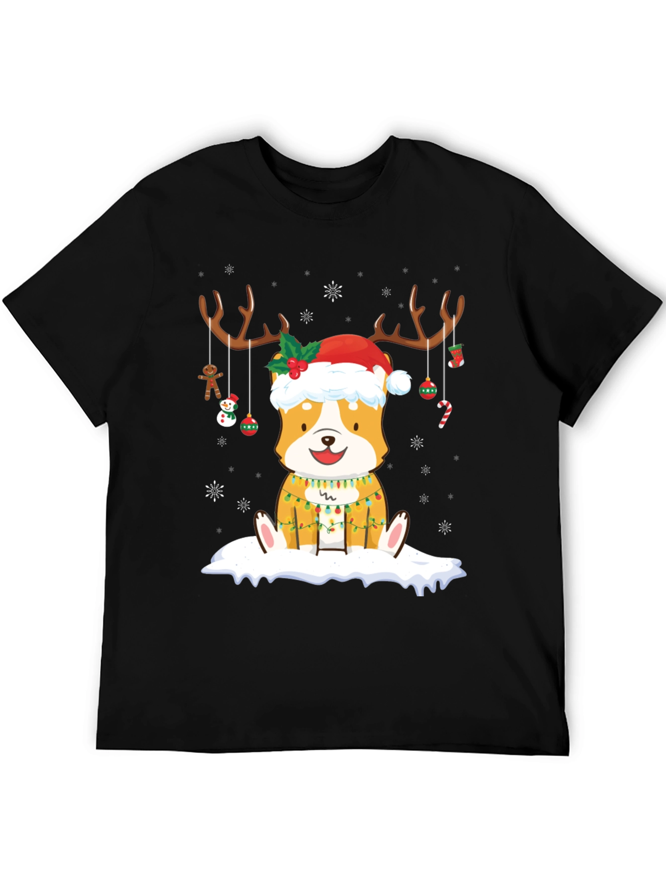 Christmas Corgi Reindeer T-Shirt